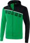 Preview: 5-C Trainingsjacke mit Kapuze - smaragd/schwarz/weiß