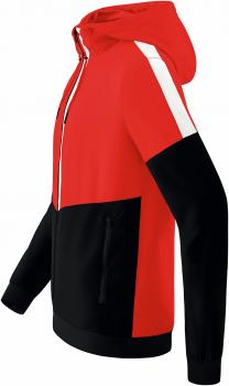 SQUAD Tracktop Jacke mit Kapuze - rot/schwarz/weiß