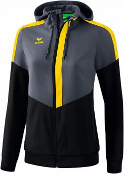 SQUAD Tracktop Jacke mit Kapuze Damen - slate grey/schwarz/gelb