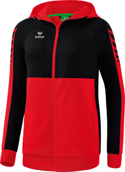 SIX WINGS Trainingsjacke mit Kapuze Damen - rot/schwarz