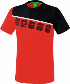 5-C T-Shirt - rot/schwarz/weiß