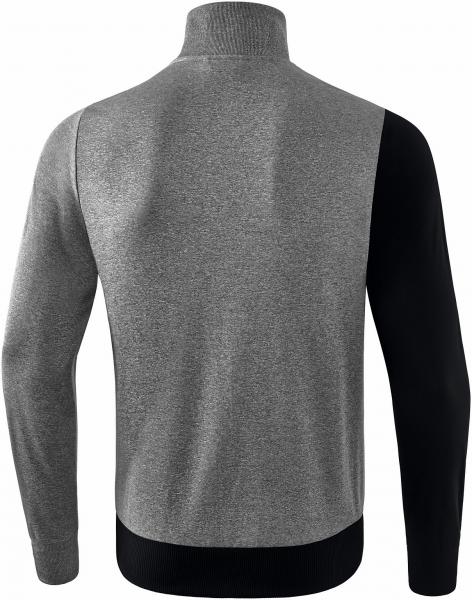 5-C Polyesterjacke - schwarz/grau melange/weiß
