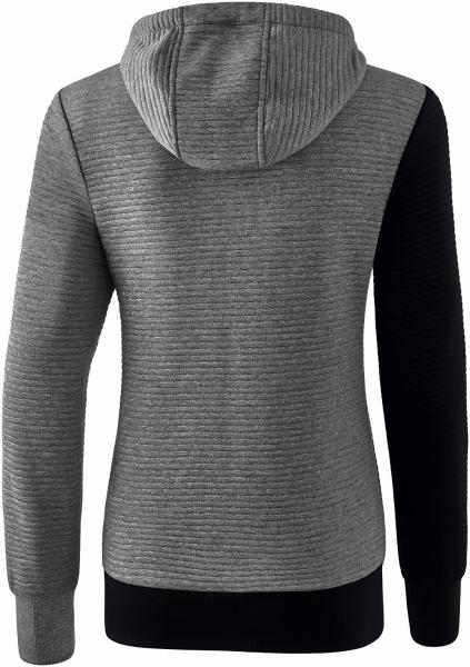 5-C Trainingsjacke mit Kapuze Damen - schwarz/grau melange/weiß