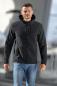 Preview: Fleecejacke mit Kapuze - schwarz melange