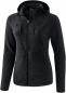 Preview: Fleecejacke mit Kapuze Damen - schwarz melange