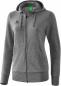 Preview: Kapuzensweatjacke Damen - grau melange