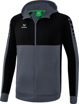SIX WINGS Trainingsjacke mit Kapuze - slate grey/schwarz