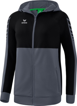 SIX WINGS Trainingsjacke mit Kapuze Damen - slate grey/schwarz