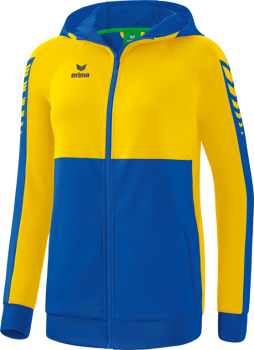 SIX WINGS Trainingsjacke mit Kapuze Damen - new royal/gelb