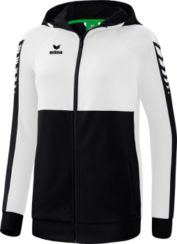 SIX WINGS Trainingsjacke mit Kapuze Damen - schwarz/weiß