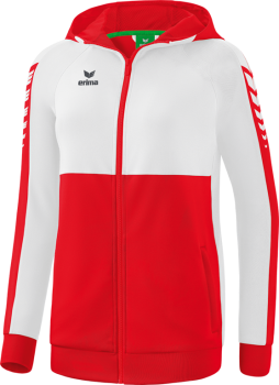 SIX WINGS Trainingsjacke mit Kapuze Damen - rot/weiß