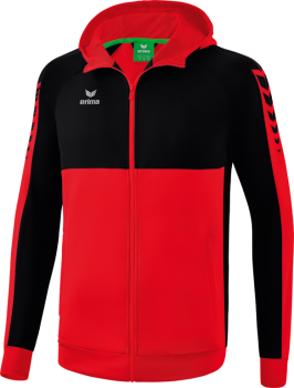 SIX WINGS Trainingsjacke mit Kapuze - rot/schwarz