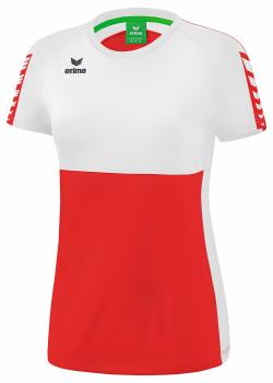 SIX WINGS T-Shirt Damen - rot/weiß