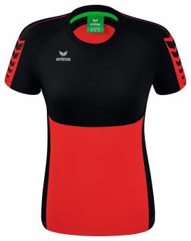 SIX WINGS T-Shirt Damen - rot/schwarz