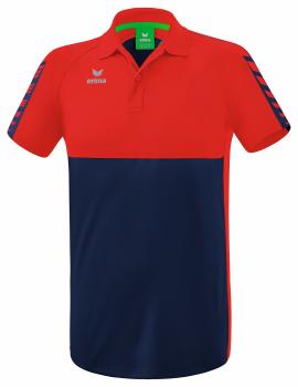 SIX WINGS Poloshirt - new navy/rot