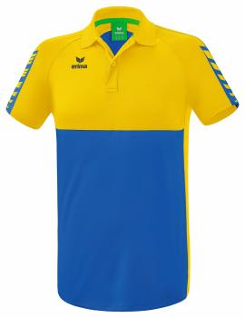 SIX WINGS Poloshirt - new royal/gelb