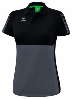 SIX WINGS Poloshirt Damen - slate grey/schwarz