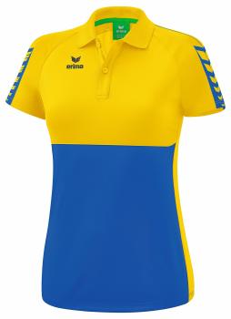 SIX WINGS Poloshirt Damen - new royal/gelb