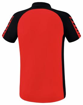 SIX WINGS Poloshirt - rot/schwarz