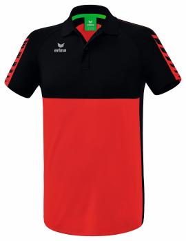 SIX WINGS Poloshirt - rot/schwarz