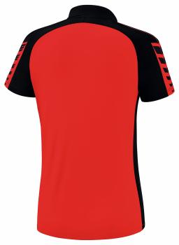 SIX WINGS Poloshirt Damen - rot/schwarz
