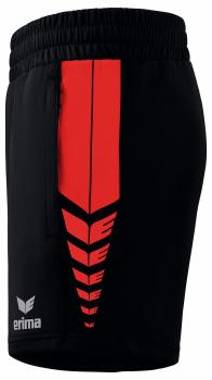 SIX WINGS Worker Shorts Damen - schwarz/rot