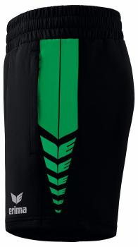 SIX WINGS Worker Shorts Damen - schwarz/smaragd