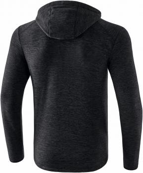 Fleecejacke mit Kapuze - schwarz melange