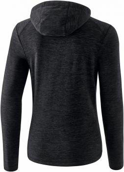 Fleecejacke mit Kapuze Damen - schwarz melange