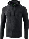 Fleecejacke mit Kapuze Kinder - schwarz melange